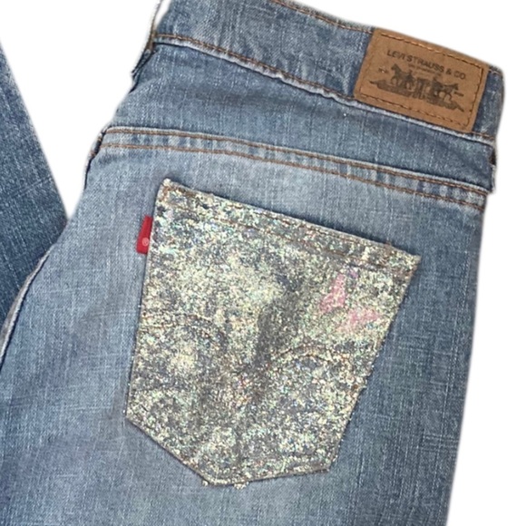 Levi’s 505 Straight Leg Jeans Sparkle Glitter Butterfly Back Pocket Vintage Y2K - Picture 13 of 13